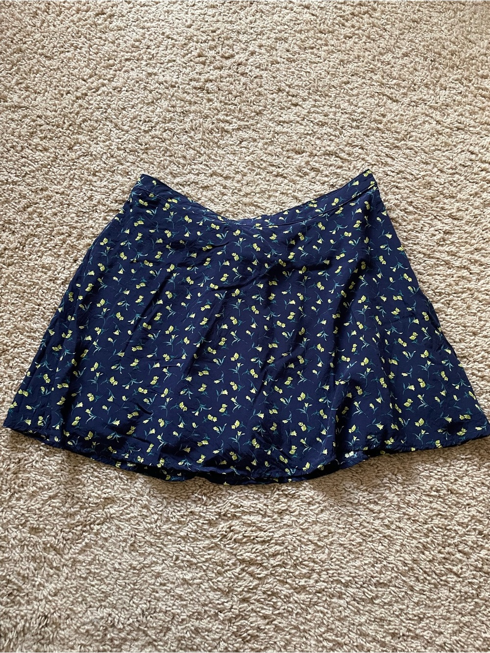GAP Navy Skirt with Yellow Floral Print